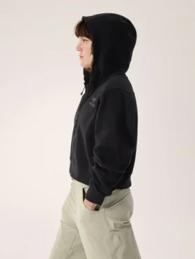 Emblem Fleece Full Zip Crop Hættetrøje til kvinder
