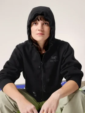 Emblem Fleece Full Zip Crop Hættetrøje til kvinder