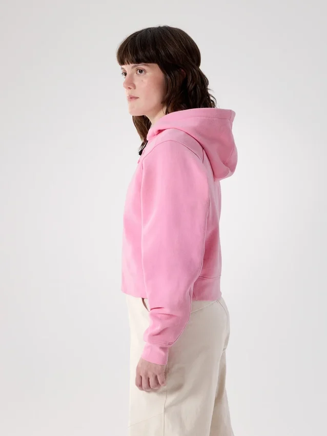 Emblem Fleece Full Zip Crop Hættetrøje til kvinder