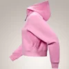 Emblem Fleece Full Zip Crop Hættetrøje til kvinder