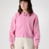Emblem Fleece Full Zip Crop Hættetrøje til kvinder