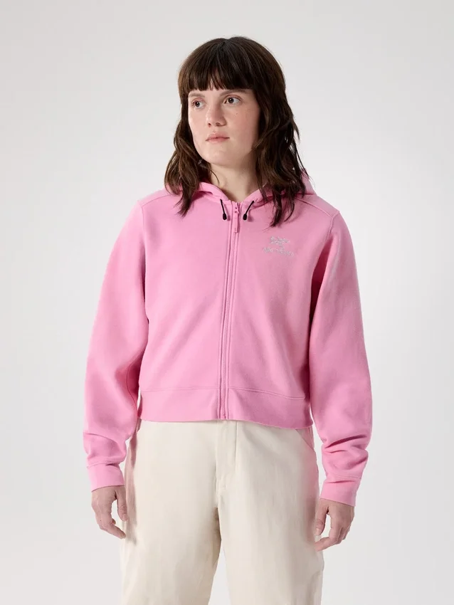 Emblem Fleece Full Zip Crop Hættetrøje til kvinder