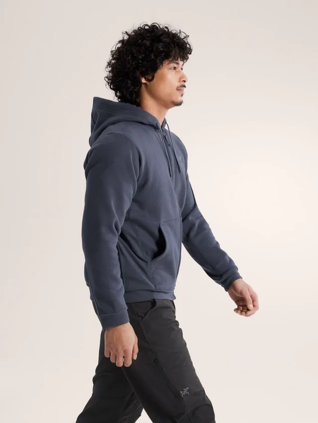 Emblem Fleece-hettetrøje med fuld lynlås til mænd
