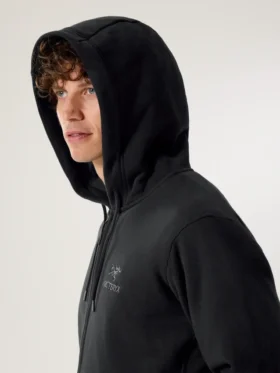 Emblem Fleece-hettetrøje med fuld lynlås til mænd