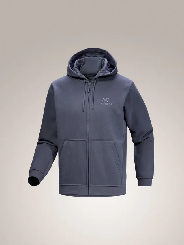 Emblem Fleece-hettetrøje med fuld lynlås til mænd