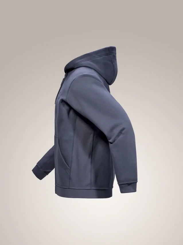 Emblem Fleece-hettetrøje med fuld lynlås til mænd