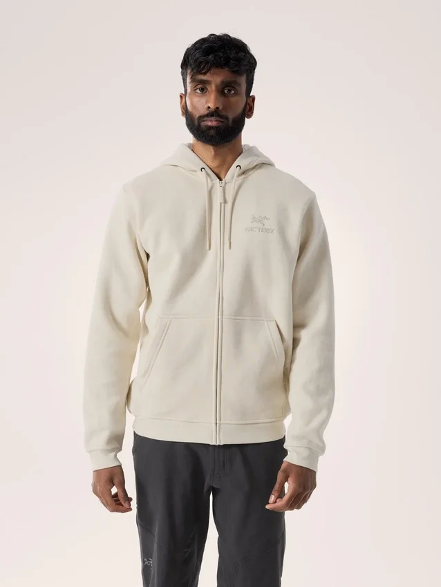 Emblem Fleece-hettetrøje med fuld lynlås til mænd