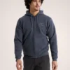 Emblem Fleece-hettetrøje med fuld lynlås til mænd