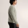 Emblem fleece-trøje med rund hals til mænd