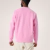 Emblem fleece-trøje med rund hals til mænd
