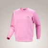 Emblem fleece-trøje med rund hals til mænd