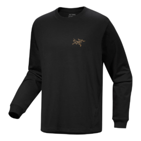 Kragg bomulds-T-shirt med lange ærmer "Black"