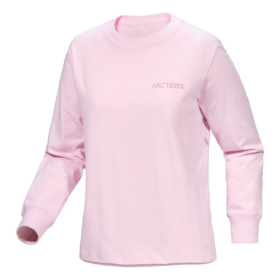 Kragg bomulds-T-shirt med rund hals og lange ærmer "Pink"