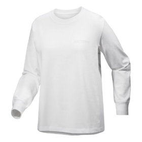 Kragg bomulds-T-shirt med rund hals og lange ærmer "White"