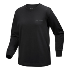 Kragg Cotton Bird T-shirt med rund hals og lange ærmer "Black"