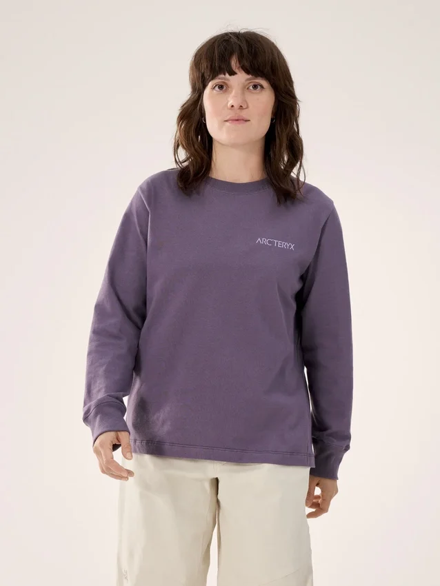 Kragg Cotton Bird T-shirt med rund hals og lange ærmer til kvinder