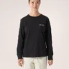 Kragg Cotton Bird T-shirt med rund hals og lange ærmer til kvinder