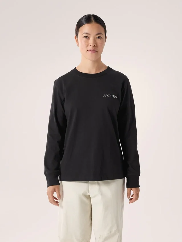 Kragg Cotton Bird T-shirt med rund hals og lange ærmer til kvinder