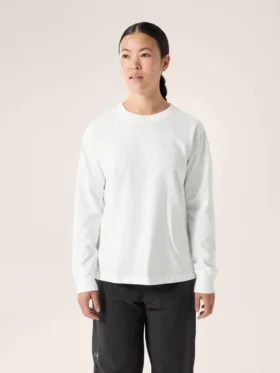Kragg Cotton Bird T-shirt med rund hals og lange ærmer til kvinder