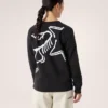 Kragg Cotton Bird T-shirt med rund hals og lange ærmer til kvinder