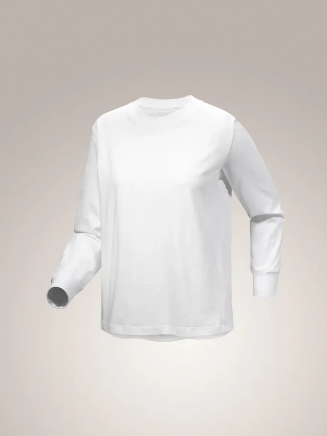 Kragg Cotton Bird T-shirt med rund hals og lange ærmer til kvinder