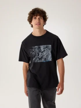 Kragg Cotton Lithographica-skjorte SS til mænd