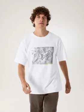 Kragg Cotton Lithographica-skjorte SS til mænd