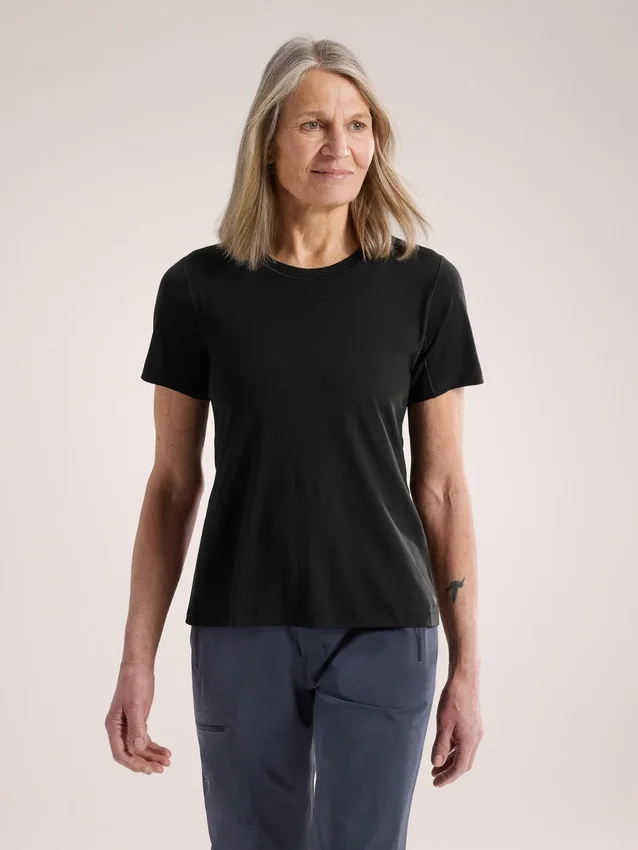 Lana merinould-T-shirt med korte ærmer til kvinder