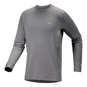 Rho Merino-uld T-shirt med rund hals og lange ærmer "Grey"