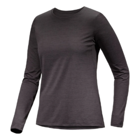 Taema T-shirt med rund hals og lange ærmer "Black"