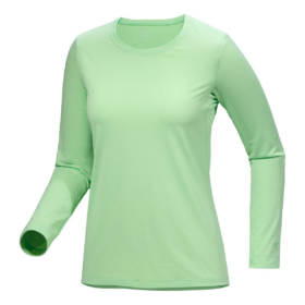 Taema T-shirt med rund hals og lange ærmer "Green"